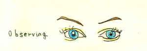 step 1 observing - drawing of eyes